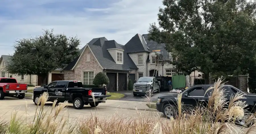 Beautiful finished shingle roof replacement by Frame Restoration in Carrollton, Texas