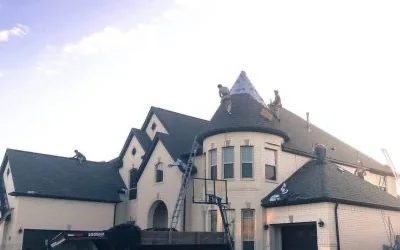 Complex multi-plane residential roof project completed by Frame Restoration in Frisco, Texas